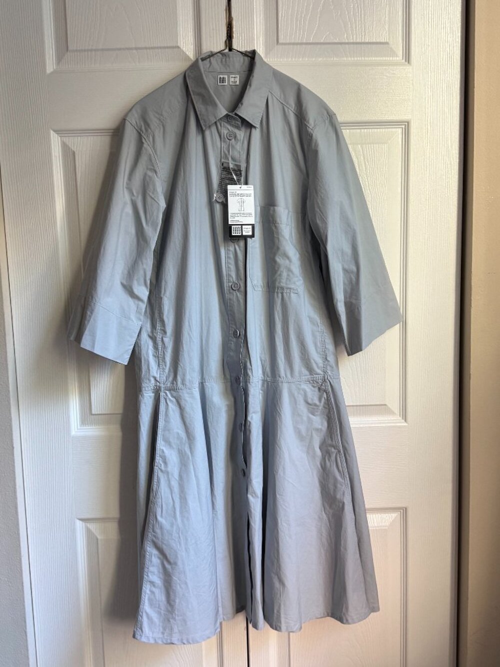 Dropped waist shirt dress
